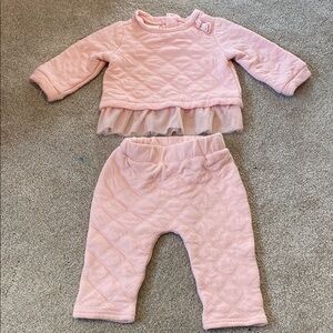 Baby Pink Quilted Outfit Set